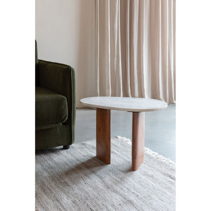White Label Living Bijzettafel Tanda Marmer Wit - KwaliteitWonen.nl