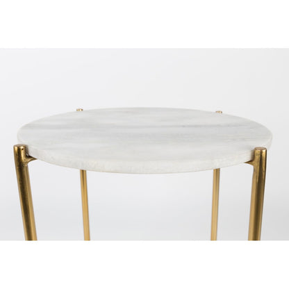 White Label Living Bijzettafel Timpa Marmer Wit - KwaliteitWonen.nl