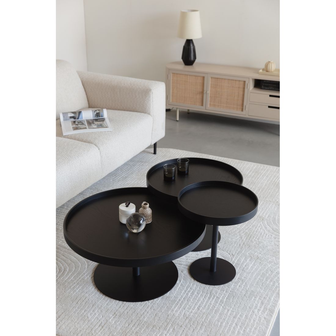 White Label Living Bijzettafel Yuri Zwart S - KwaliteitWonen.nl