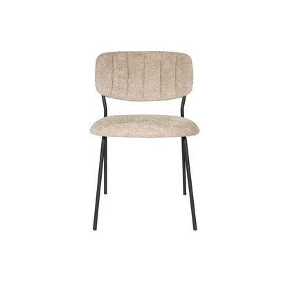 White Label Living Chair Jolien Black/Beige Bouclé - KwaliteitWonen.nl