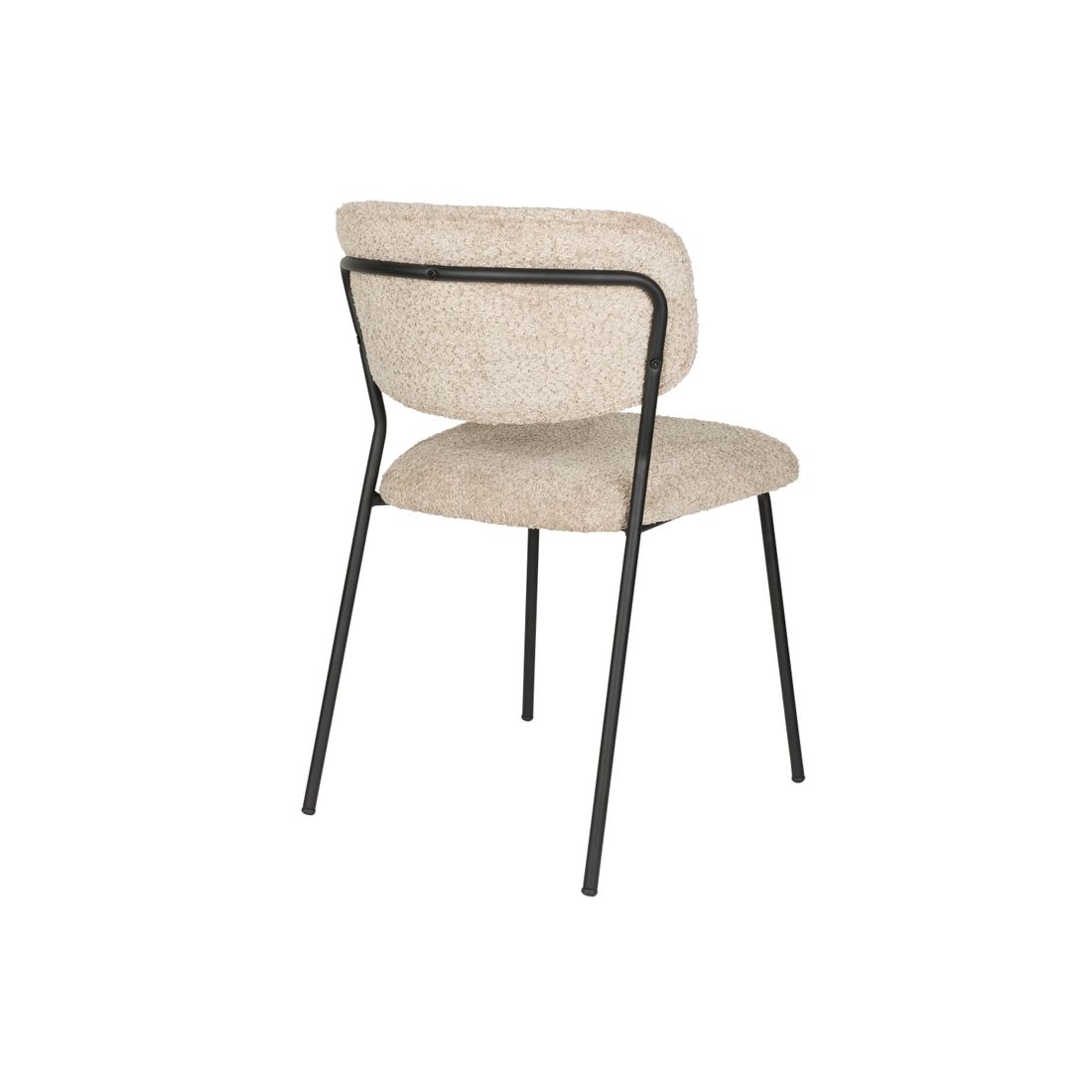 White Label Living Chair Jolien Black/Beige Bouclé - KwaliteitWonen.nl