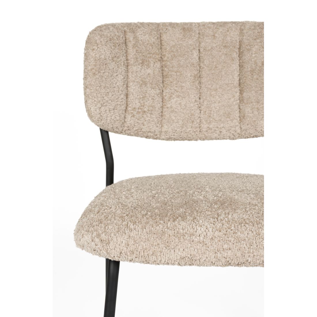 White Label Living Chair Jolien Black/Beige Bouclé - KwaliteitWonen.nl