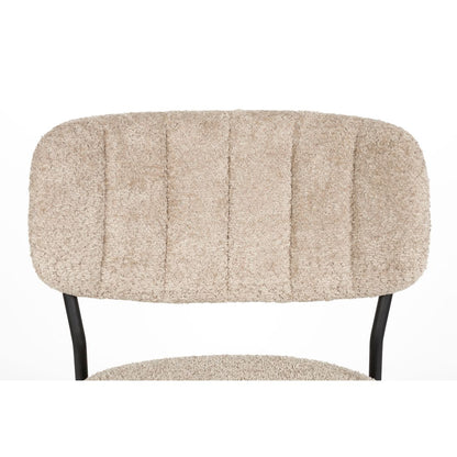 White Label Living Chair Jolien Black/Beige Bouclé - KwaliteitWonen.nl