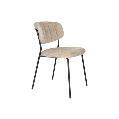 White Label Living Chair Jolien Black/Beige Bouclé - KwaliteitWonen.nl