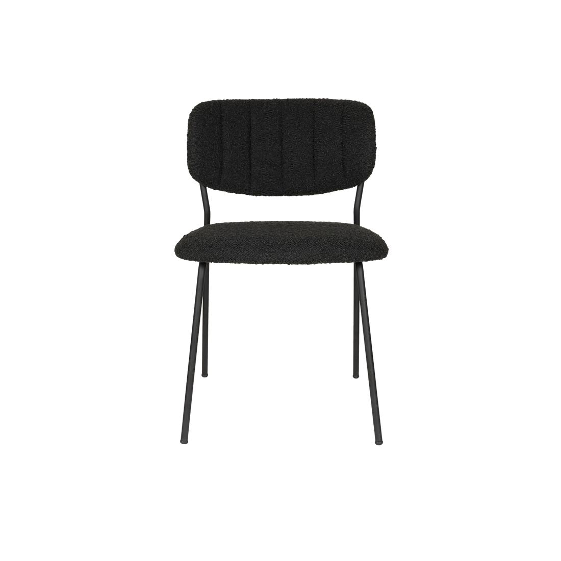 White Label Living Chair Jolien Black/Black Bouclé - KwaliteitWonen.nl