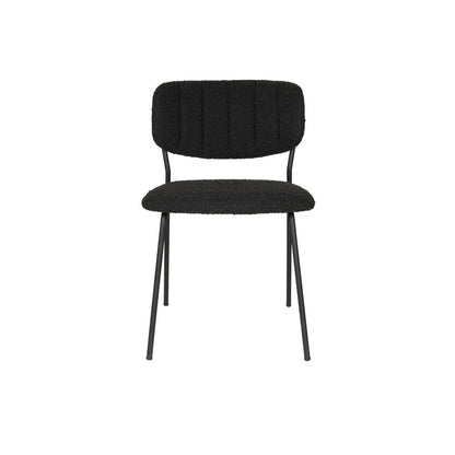 White Label Living Chair Jolien Black/Black Bouclé - KwaliteitWonen.nl