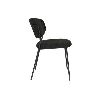White Label Living Chair Jolien Black/Black Bouclé - KwaliteitWonen.nl
