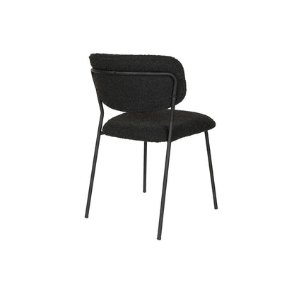 White Label Living Chair Jolien Black/Black Bouclé - KwaliteitWonen.nl
