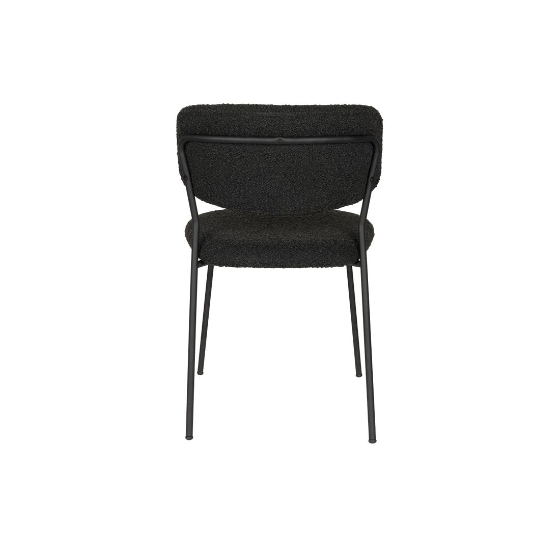 White Label Living Chair Jolien Black/Black Bouclé - KwaliteitWonen.nl