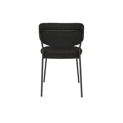 White Label Living Chair Jolien Black/Black Bouclé - KwaliteitWonen.nl