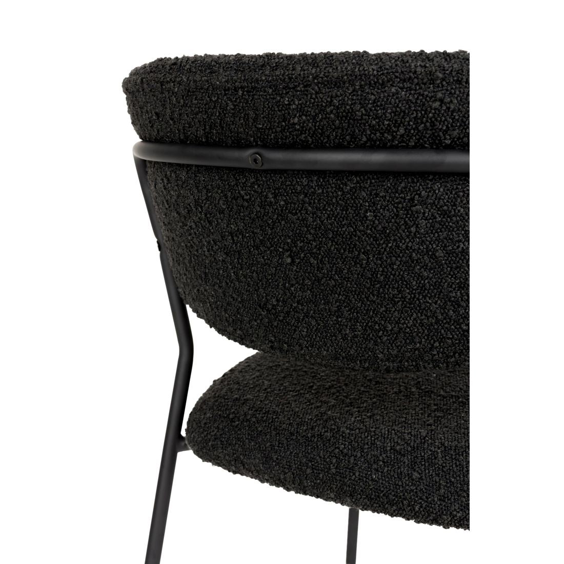 White Label Living Chair Jolien Black/Black Bouclé - KwaliteitWonen.nl
