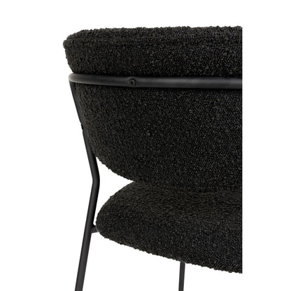 White Label Living Chair Jolien Black/Black Bouclé - KwaliteitWonen.nl