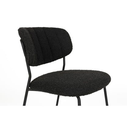White Label Living Chair Jolien Black/Black Bouclé - KwaliteitWonen.nl