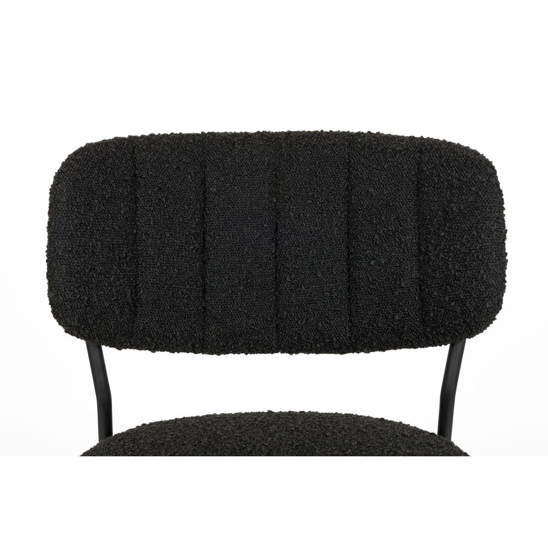 White Label Living Chair Jolien Black/Black Bouclé - KwaliteitWonen.nl