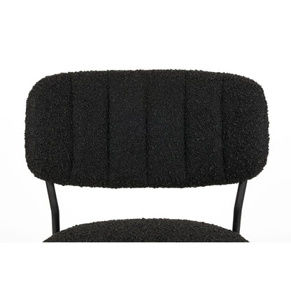 White Label Living Chair Jolien Black/Black Bouclé - KwaliteitWonen.nl