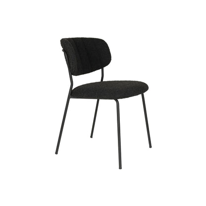 White Label Living Chair Jolien Black/Black Bouclé - KwaliteitWonen.nl