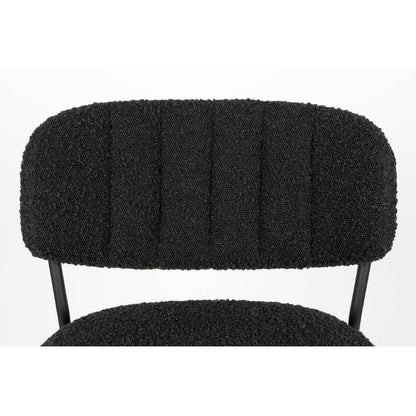 White Label Living Counter Stool Jolien Black/Black Bouclé - KwaliteitWonen.nl