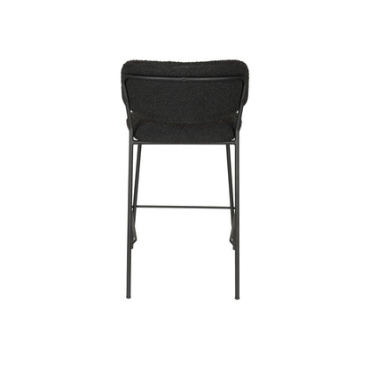 White Label Living Counter Stool Jolien Black/Black Bouclé - KwaliteitWonen.nl