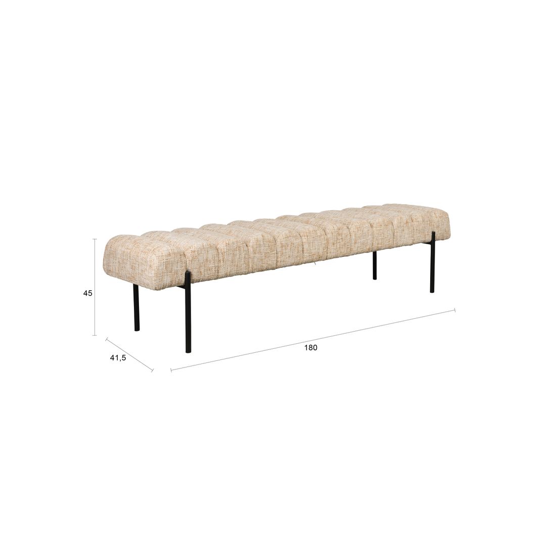 White Label Living Eetkamerbank Jethro 180cm - KwaliteitWonen.nl