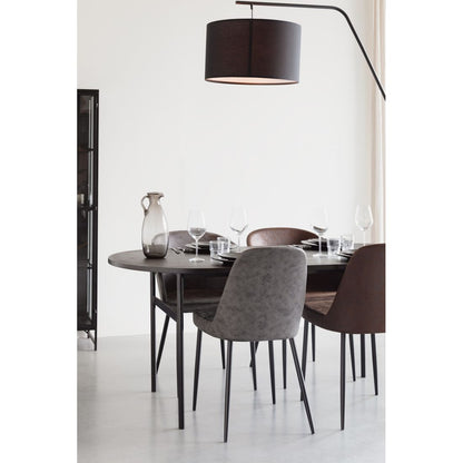 White Label Living Eetkamerstoel Alana Donkergrijs - KwaliteitWonen.nl