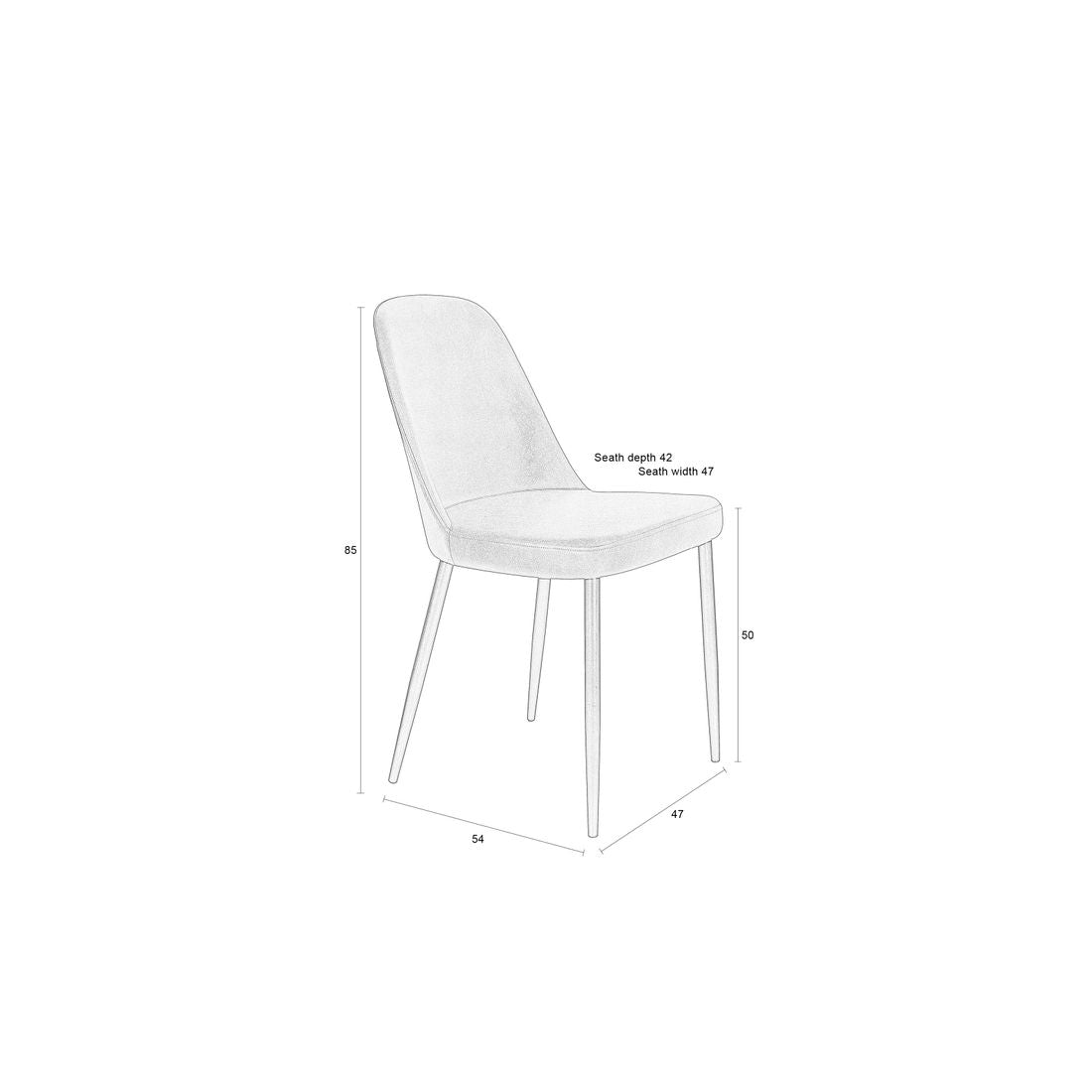 White Label Living Eetkamerstoel Alana Donkergrijs - KwaliteitWonen.nl