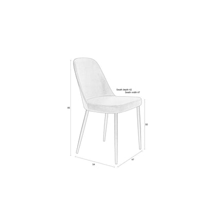 White Label Living Eetkamerstoel Alana Donkergrijs - KwaliteitWonen.nl