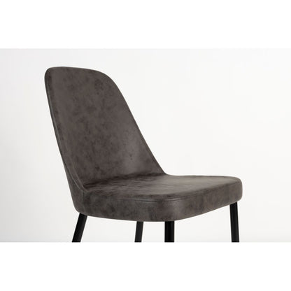 White Label Living Eetkamerstoel Alana Donkergrijs - KwaliteitWonen.nl