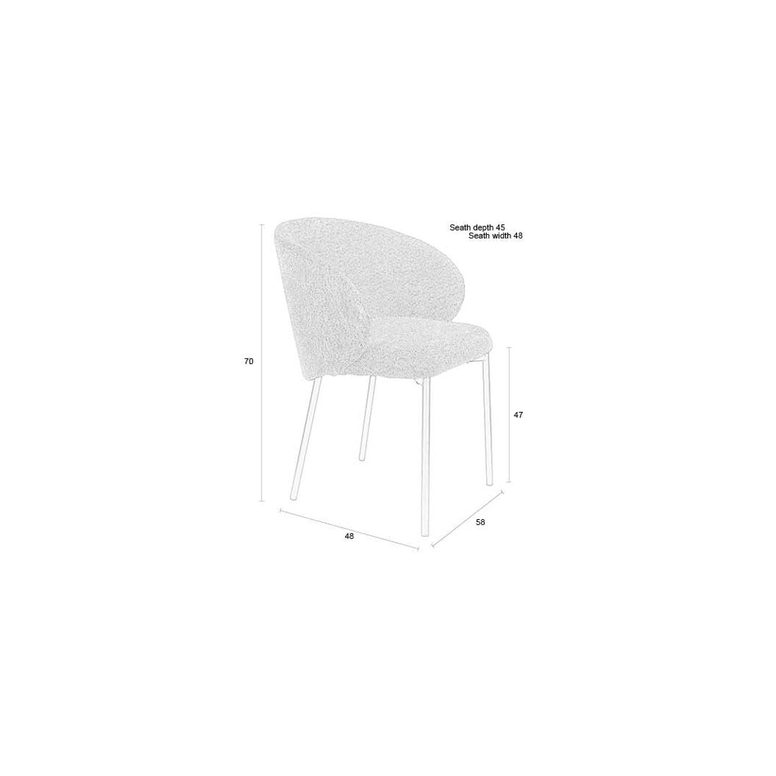 White Label Living Eetkamerstoel Ayle Wit - KwaliteitWonen.nl