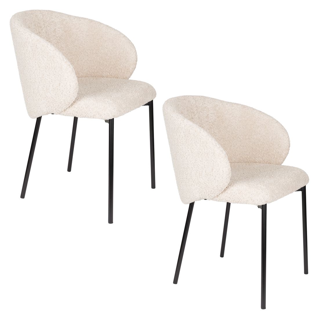White Label Living Eetkamerstoel Ayle Wit - KwaliteitWonen.nl