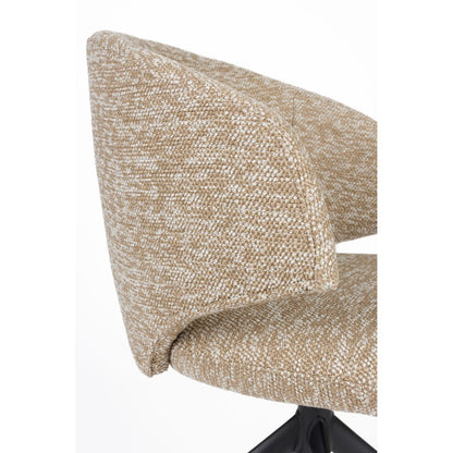 White Label Living Eetkamerstoel Balado Draaibaar Bruin Beige - KwaliteitWonen.nl
