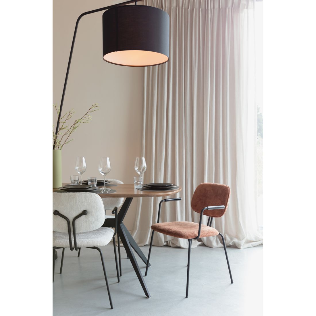 White Label Living Eetkamerstoel Bouton Terra - KwaliteitWonen.nl