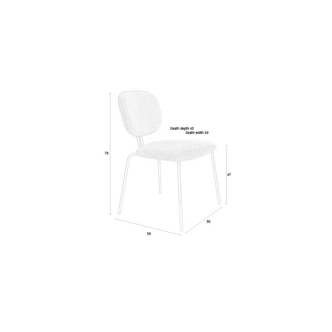 White Label Living Eetkamerstoel Bouton Wit - KwaliteitWonen.nl