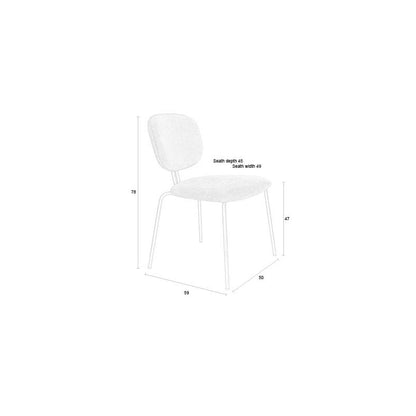 White Label Living Eetkamerstoel Bouton Wit - KwaliteitWonen.nl