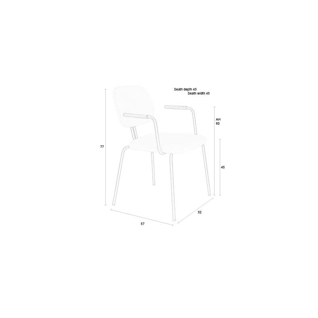 White Label Living Eetkamerstoel Bouton Wit - KwaliteitWonen.nl