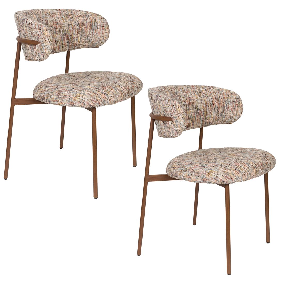 White Label Living Eetkamerstoel Claes Multicolour - KwaliteitWonen.nl