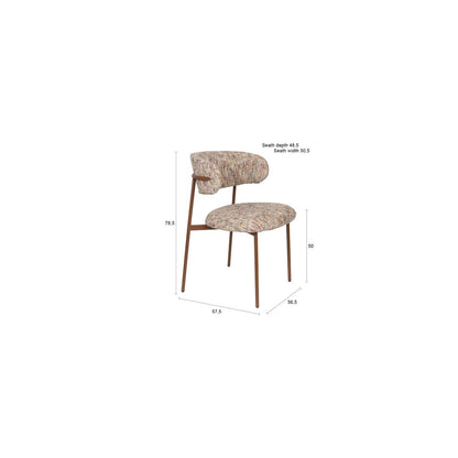 White Label Living Eetkamerstoel Claes Multicolour - KwaliteitWonen.nl