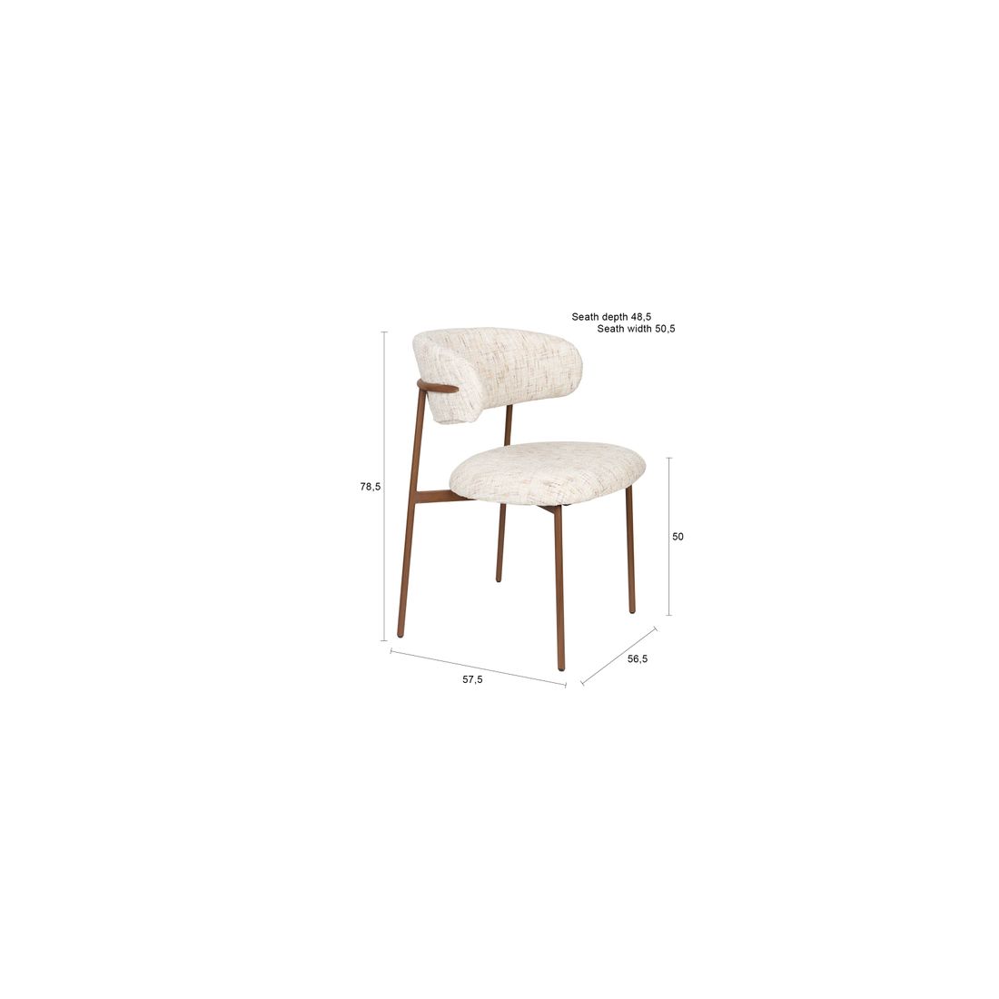 White Label Living Eetkamerstoel Claes Wit - KwaliteitWonen.nl