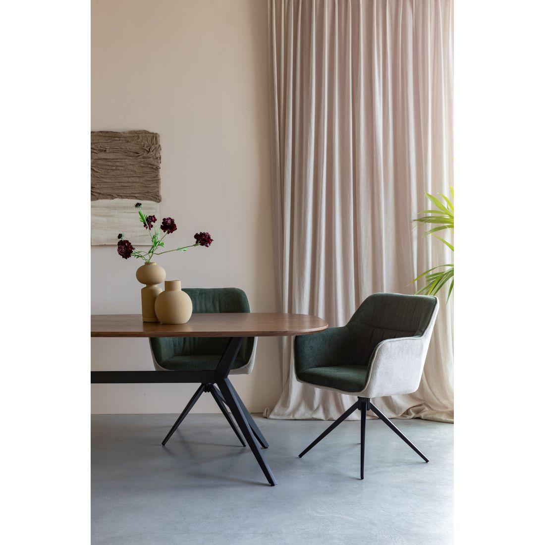 White Label Living Eetkamerstoel Daley Beige / Bruin - KwaliteitWonen.nl