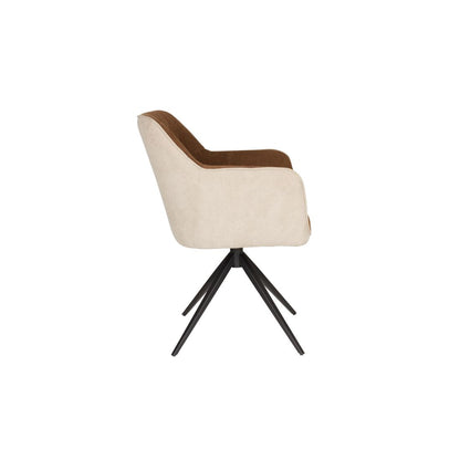White Label Living Eetkamerstoel Daley Beige / Bruin - KwaliteitWonen.nl