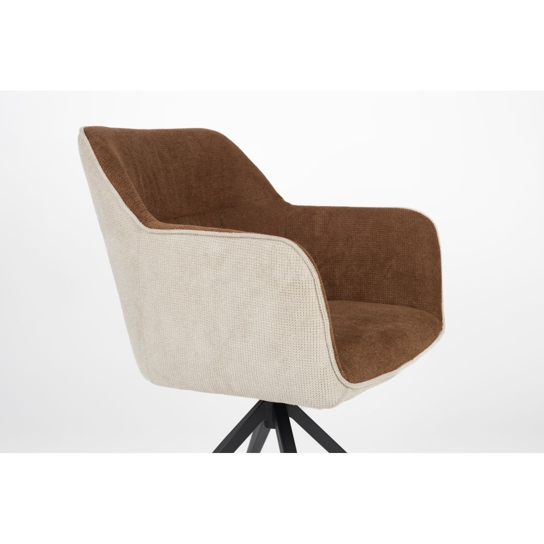 White Label Living Eetkamerstoel Daley Beige / Bruin - KwaliteitWonen.nl