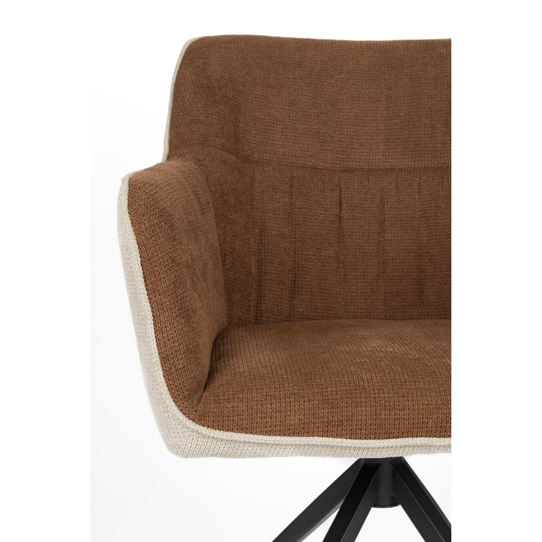 White Label Living Eetkamerstoel Daley Beige / Bruin - KwaliteitWonen.nl