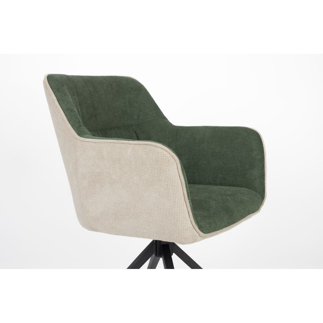 White Label Living Eetkamerstoel Daley Beige Groen - KwaliteitWonen.nl