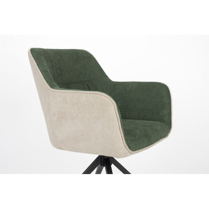 White Label Living Eetkamerstoel Daley Beige Groen - KwaliteitWonen.nl