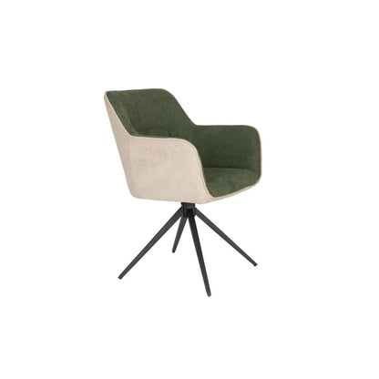 White Label Living Eetkamerstoel Daley Beige Groen - KwaliteitWonen.nl