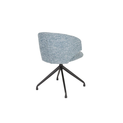 White Label Living Eetkamerstoel Draaibaar Balado Blauw - KwaliteitWonen.nl