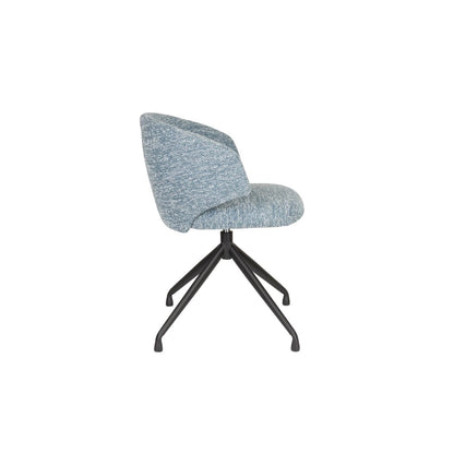 White Label Living Eetkamerstoel Draaibaar Balado Blauw - KwaliteitWonen.nl
