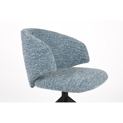 White Label Living Eetkamerstoel Draaibaar Balado Blauw - KwaliteitWonen.nl