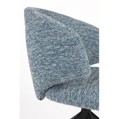 White Label Living Eetkamerstoel Draaibaar Balado Blauw - KwaliteitWonen.nl