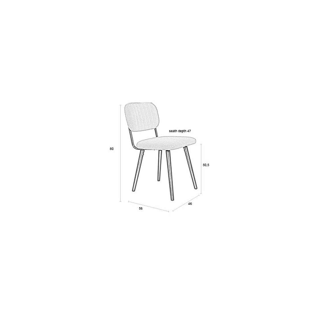 White Label Living Eetkamerstoel Jake Bouclé Wit - KwaliteitWonen.nl