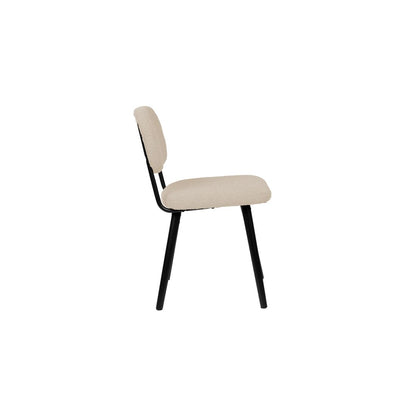 White Label Living Eetkamerstoel Jake Bouclé Wit - KwaliteitWonen.nl